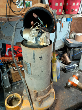 Motobomba sumergible F&Q 127v con pera de nivel